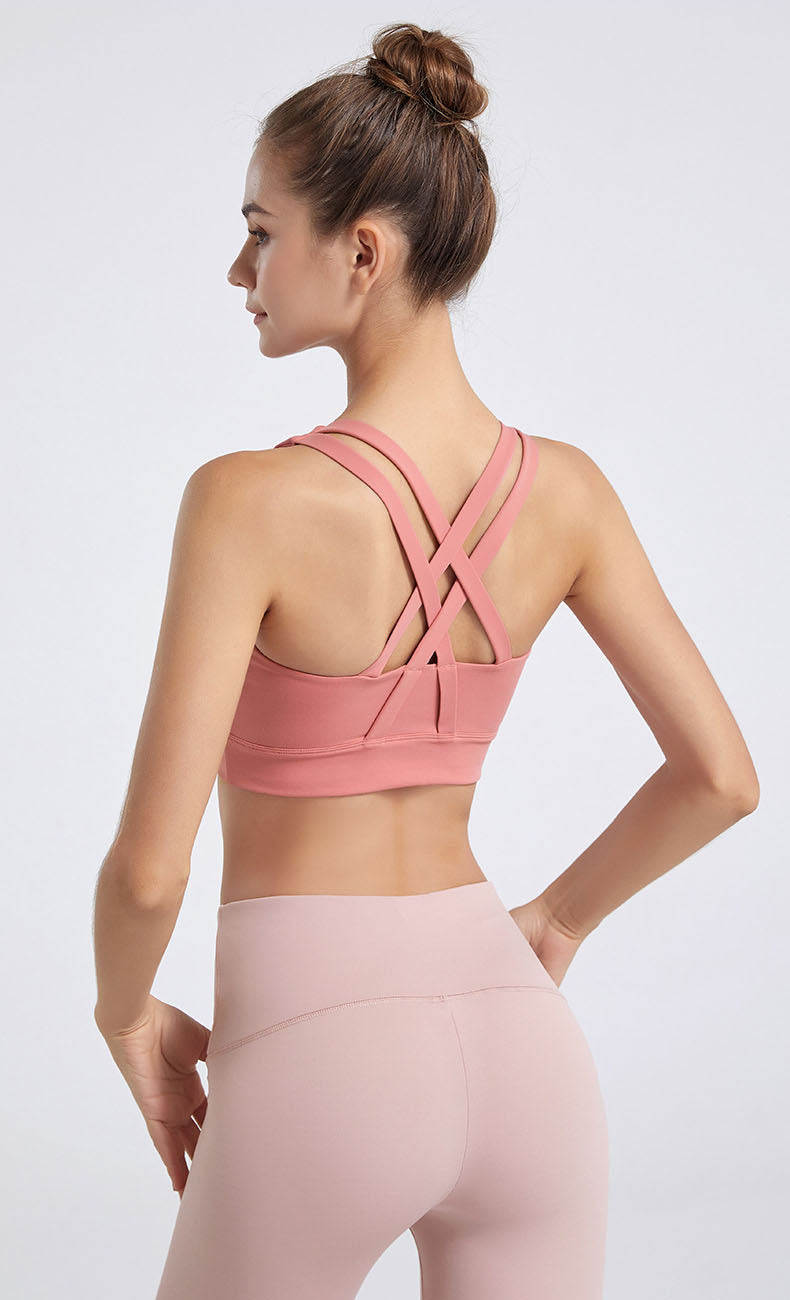 Cross Strappy Back Sports Bra