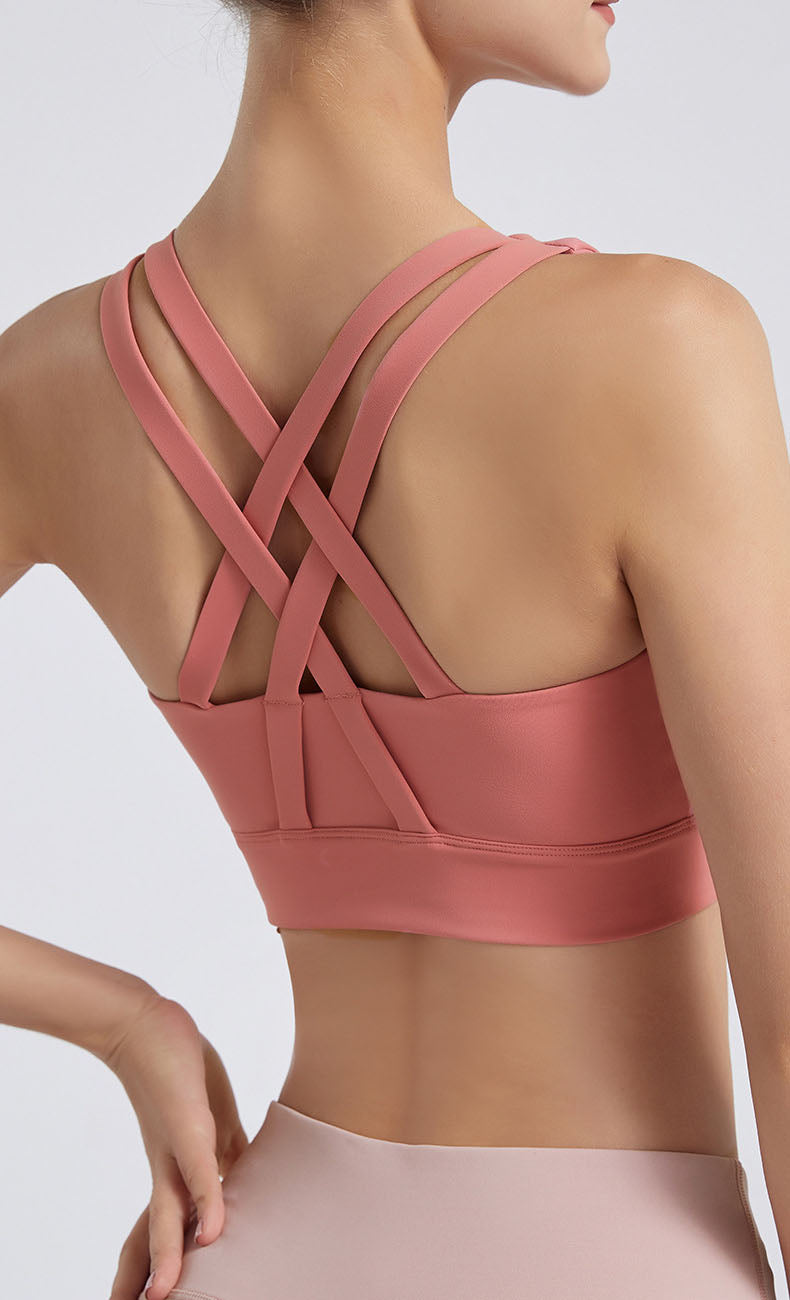 Cross Strappy Back Sports Bra