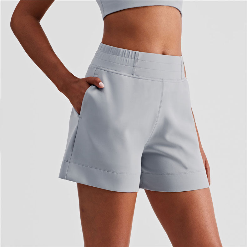 Fit High Waisted Shorts with Pockets