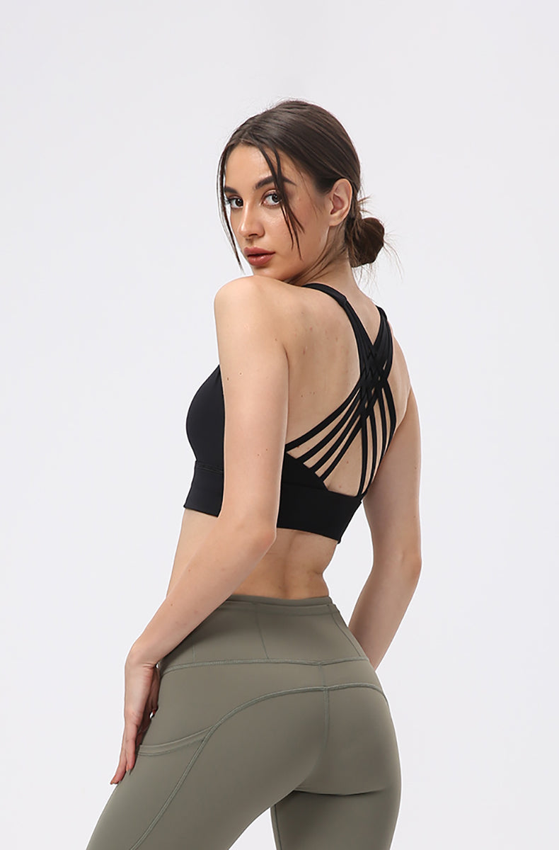 Cross Back Strappy Sports Bras