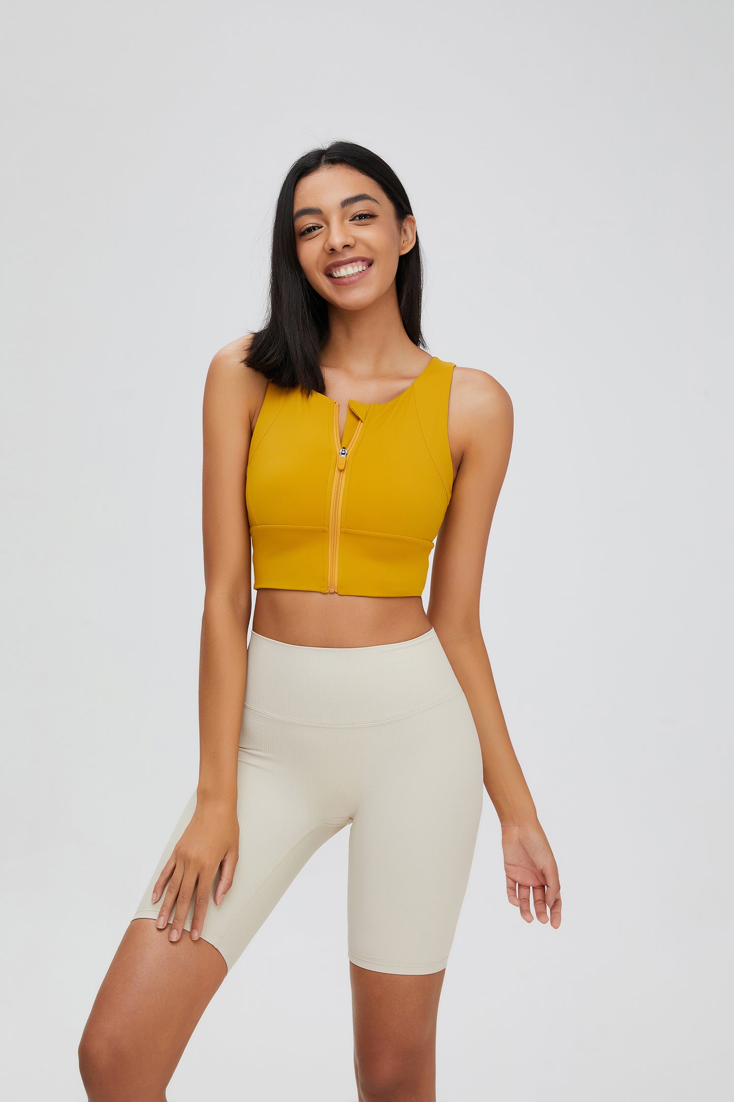 Zipper Cropped Sports Tank