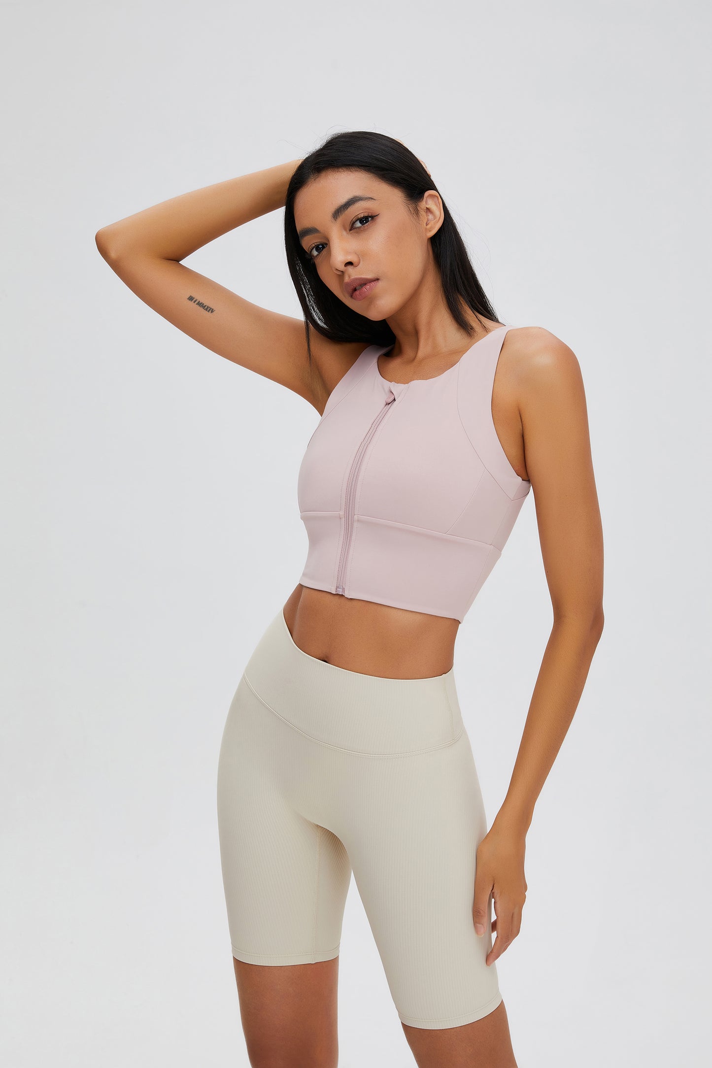 Zipper Cropped Sports Tank