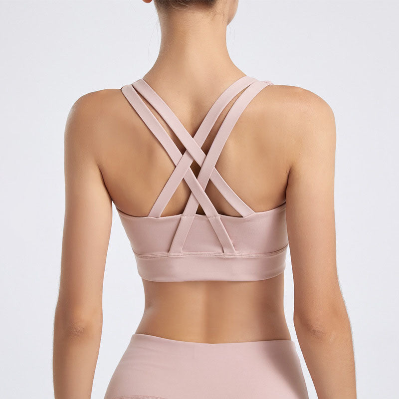 Cross Strappy Back Sports Bra