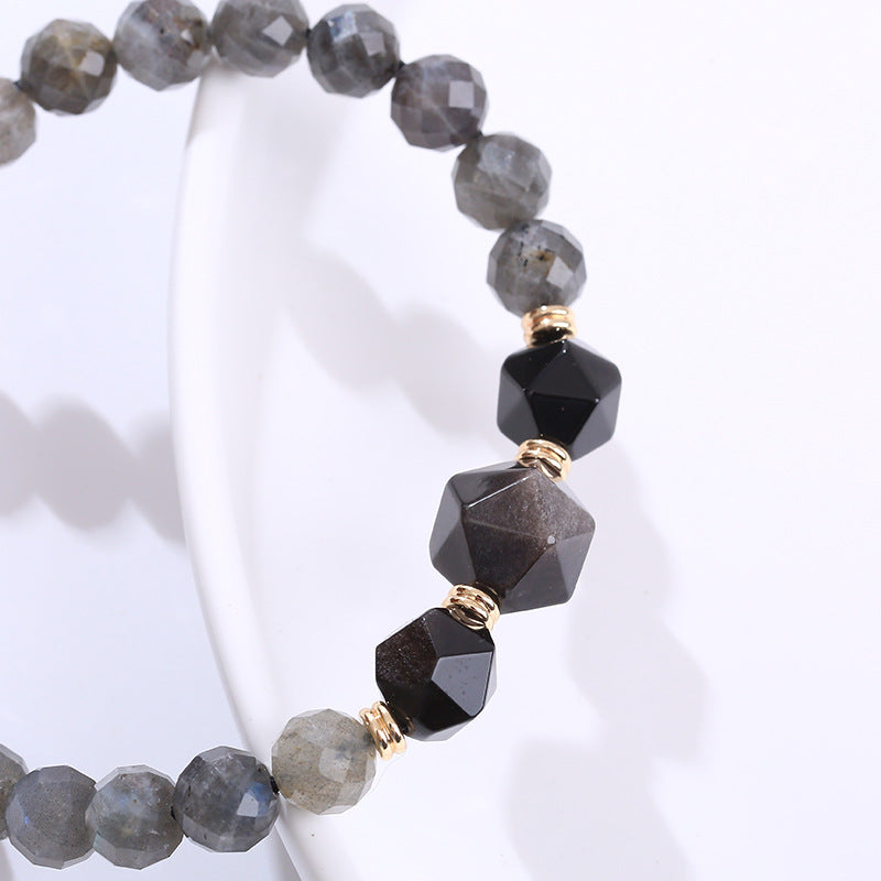 Obsidian Moonstone Bracelet