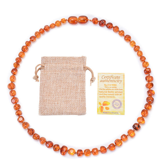 Baltic Amber Necklace-Cognac