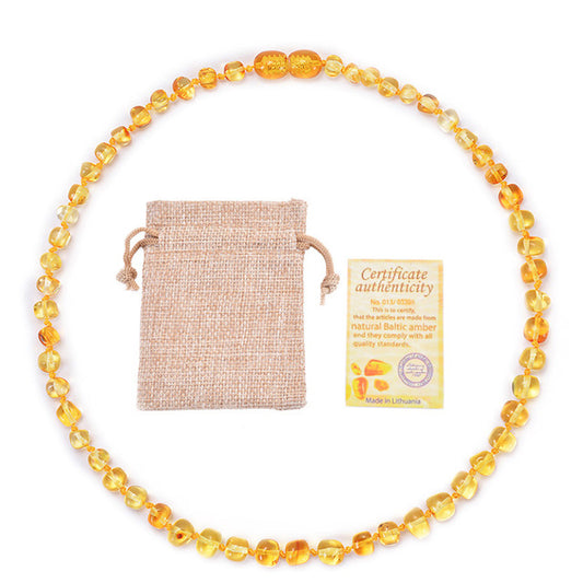 Baltic Amber Necklace-Gold