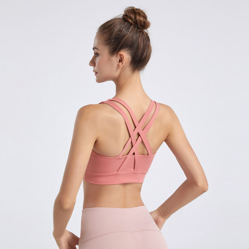 Cross Strappy Back Sports Bra